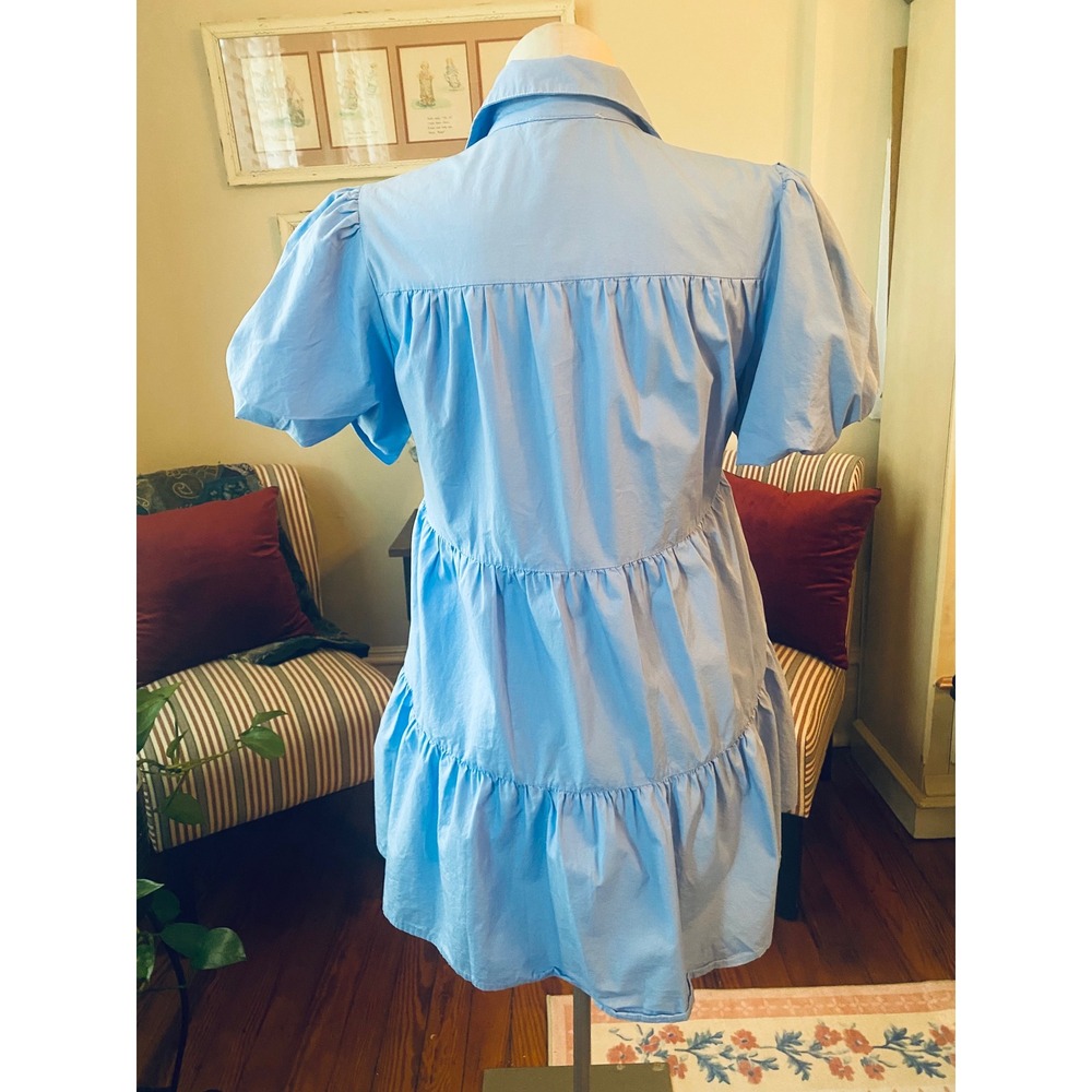 Peach Love California Light Blue Sequin Football Mini Dress - Picture 7 of 8